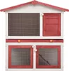 vidaXL Clapier à lapins 3 portes Rouge Bois Voir les images du produit 10