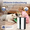 A girl and a dog are in a living room with a dehumidifier. Náhled obrázku produktu