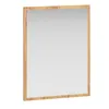 A rectangular mirror with a wooden frame. Produktbild-Vorschau