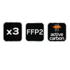 Semimaschera con carbone attivo 3 pz. NEO 97-301 Anteprima dell’immagine prodotto 3