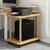 A small rolling table with a printer and a computer tower on it, next to a desk. Produktbild-Vorschau