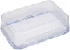 A clear plastic food storage container with a lid. Voir les images du produit