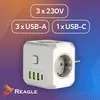 Reagle Netzteil 3X Ladeanschluss 3X Usb 1X Usb-C Praktisch Produktbild-Vorschau 3