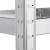 A close-up view of the metal frame of a shelving unit, showing the connection points for shelves. Produktbild-Vorschau