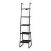 A tall, black ladder shelf with five shelves against a white background. Anteprima dell’immagine prodotto