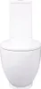 A front view of a white ceramic toilet against a white background. Náhľad obrázku produktu