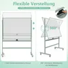 COSTWAY Doppelseitiges mobiles Whiteboard 120x90cm, Produktbild-Vorschau 4