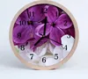 Holzuhr 30fi cm wanduhr - Blumen Produktbild-Vorschau 1