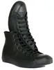 A pair of black leather Converse Chuck Taylor high-top sneakers. Produktbild-Vorschau