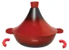 A red tajine pot with a black gradient lid and red handles, set against a white background. Náhled obrázku produktu