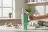 LS-LebenStil XL Edelstahl Trinkbecher Grün 1200ml mit Griff Produktbild-Vorschau 4