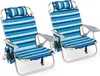 COSTWAY 2 chaises de plage pliantes, chaises de camping Voir les images du produit 1