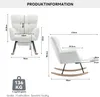 OKWISH Fauteuil à Bascule Blanc - Fauteuil Relax en Tissu Voir les images du produit 5
