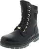 A black lace-up boot with gold accents. Produktbild-Vorschau