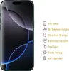 A screen protector for a smartphone, with feature callouts. Produktbild-Vorschau