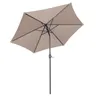 Parasol droit 3m inclinable à manivelle en aluminium taupe Voir les images du produit 2