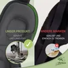 A split image comparing the construction of a sleep mask from 'Our Product' (left) to 'Other Brands' (right). The left side shows a sewing machine and highlights stitching, while the right side shows a ripped seam and glue, indicating a less durable constr Anteprima dell’immagine prodotto