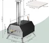 Diagram showing the dimensions of a pizza oven and a pizza stone. Produktbild-Vorschau