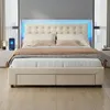 Lit rembourré ProximaX à LED RGB 140 x 190 cm, lit Voir les images du produit 6