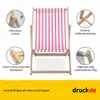 Chaise longue - rayée étroite - rose - pliable - en bois de Voir les images du produit 2