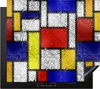 KitchenYeah© Herdabdeckplatte Muster - Mondrian - Kunst , Produktbild-Vorschau 1
