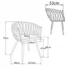 A diagram showing the dimensions of a chair. Produktbild-Vorschau