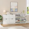 VOWNER Schuhschrank mit 4 Klappen, schmaler Schuhregal Produktbild-Vorschau 5