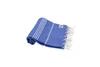 Hamam Handtuch Saunatuch blau "Sultan Style" mit Fransen Produktbild-Vorschau 3