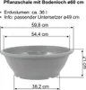 MePla - Pflanzschale mit Bodenloch ø 60 cm taupe Produktbild-Vorschau 2