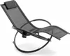 A black rocking lounge chair with a headrest, shown against a white background. Anteprima dell’immagine prodotto