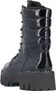 A black patent leather boot with a thick platform sole and rainbow stitching. Anteprima dell’immagine prodotto