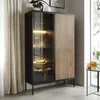 Vitrína Lagos 166 cm 2D1SZ s LED diodami, kovovými Náhled obrázku produktu 1