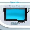 A close-up of an ink cartridge with blue ink, featuring product descriptions and features. Produktbild-Vorschau