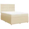 vidaXL Boxspringbett mit Matratze Creme 160x200 cm Stoff Produktbild-Vorschau 1