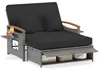 COSTWAY Polyrattan Gartensofa mit Liegefunktion, Produktbild-Vorschau 1