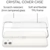 A clear phone case is shown layered over a phone, with text describing its features. Anteprima dell’immagine prodotto