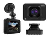 A collage of a black dashcam and its components on a white background. Voir les images du produit