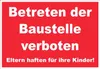 Betreten der Baustelle Schild weiß-rot A3 Rückseite Produktbild-Vorschau 1