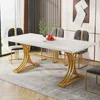 A dining table set in a modern dining room with chairs and decor. Voir les images du produit