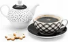 Dzbanek 320ml Filiżanka Spodek Porcelana Komplet 3w1 Imbryk Podgląd zdjęcia produktu 2