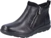 A black leather ankle boot with a zipper closure. Produktbild-Vorschau