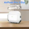 A clear protective case for AirPods Pro 3 is shown on a wooden surface, with the lid open. Produktbild-Vorschau