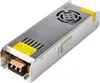 A silver LED power supply unit with warning labels and ventilation holes. Podgląd zdjęcia produktu