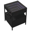 Design Couchtisch mit Infinity-LED Schwarz 40x40x51 cm, Produktbild-Vorschau 3
