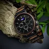Holwerk BASSUM Herren Edelstahl & Holz Chronograph Produktbild-Vorschau 2