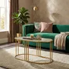 Table Basse Antalia - Structure Dorée Élancée Et Plateau Voir les images du produit 11