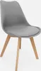 Set 6 sedie scandinave imbottite, gambe in legno per sala Anteprima dell’immagine prodotto 2