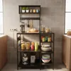 Scaffale da cucina Relaxdays con presa di corrente e porta Anteprima dell’immagine prodotto 3