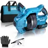 A blue and black drain cleaning tool with accessories, including gloves and safety glasses, laid out on a white background. Produktbild-Vorschau