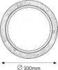 A technical drawing of a round ceiling light with a diameter measurement. Produktbild-Vorschau